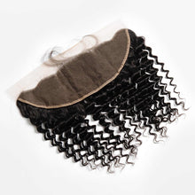 Load image into Gallery viewer, NY Virgin Hair 10a Deep wave Lace Frontal Closure Brazilian Remy Hair 13x4 Frontal 100% Human Hair