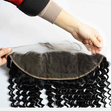 Load image into Gallery viewer, NY Virgin Hair 10a Deep wave Lace Frontal Closure Brazilian Remy Hair 13x4 Frontal 100% Human Hair