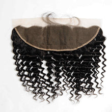 Load image into Gallery viewer, NY Virgin Hair 10a Deep wave Lace Frontal Closure Brazilian Remy Hair 13x4 Frontal 100% Human Hair