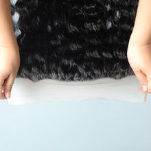 Load image into Gallery viewer, NY Virgin Hair 9a Water Wave 13x4 Lace Frontal Closure Ear To Ear Grade Virgin Human Hair Frontal Natural Black Color