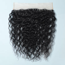 Load image into Gallery viewer, NY Virgin Hair 9a Water Wave 13x4 Lace Frontal Closure Ear To Ear Grade Virgin Human Hair Frontal Natural Black Color