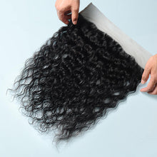 Load image into Gallery viewer, NY Virgin Hair 9a Water Wave 13x4 Lace Frontal Closure Ear To Ear Grade Virgin Human Hair Frontal Natural Black Color