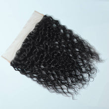 Load image into Gallery viewer, NY Virgin Hair 9a Water Wave 13x4 Lace Frontal Closure Ear To Ear Grade Virgin Human Hair Frontal Natural Black Color