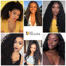 Load image into Gallery viewer, NY Virgin Hair 8a Water Wave 3 Bundles With Closure Brazilian Hair Extensions