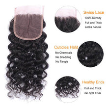 Load image into Gallery viewer, NY Virgin Hair 8a Water Wave 3 Bundles With Closure Brazilian Hair Extensions