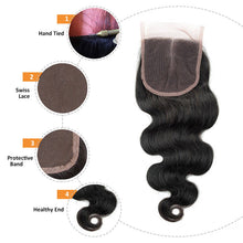 Load image into Gallery viewer, NY Virgin Hair 8a body wave human hair 4x4 lace closure