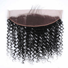 Load image into Gallery viewer, NY virgin Hair 8a Deep wave 13x4 Brown Lace Frontal 100% Human Hair