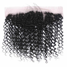 Load image into Gallery viewer, NY virgin Hair 8a Deep wave 13x4 Brown Lace Frontal 100% Human Hair