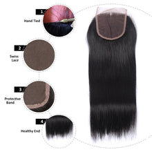 Load image into Gallery viewer, NY Virgin Hair 8a Straight Brazilian Human Hair 4x4 Lace Closure
