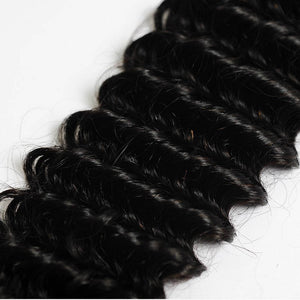 10A Deep Wave Human Hair Extensions 2 Bundles Brazilian Hair