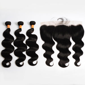 10a Body Wave Bundles With Closure Hair Bundles With 13x4 Frontal Human Hair Frontal With Bundle Remy Hair Extension