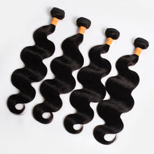 Load image into Gallery viewer, 10a Hair Body Wave Human Hair Weave Bundles 4pc Virgin Hair Bundles Natural Black Hair Extensions
