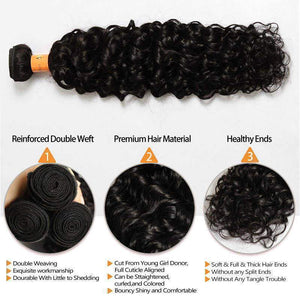 NY Virgin Hair 10a water wave human hair 3 bundles
