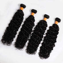 Load image into Gallery viewer, 10a Water Wave Human Hair 4 Bundles Deal Brazilian Hair Weave Bundles Virgin Remy Hair Extensions Natural Black
