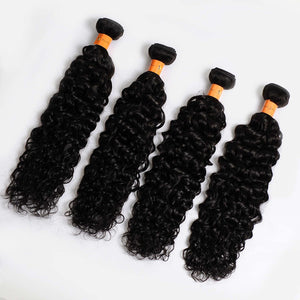 10a Water Wave Human Hair 4 Bundles Deal Brazilian Hair Weave Bundles Virgin Remy Hair Extensions Natural Black