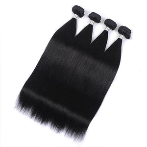 8A Brazilian Straight Human Hair Extensions 4 Bundles Deals