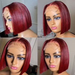 99J Lace Front Wig Brazilian Bob Human Hair Wig