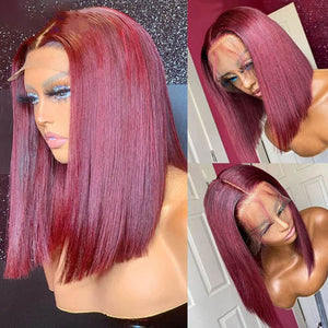 99J Lace Front Wig Brazilian Bob Human Hair Wig