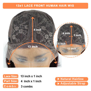 99J Lace Front Wig Brazilian Bob Human Hair Wig