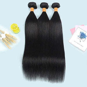 9A Brazilian Straight 100% Human Hair Weave 3 Bundles 10-28inch