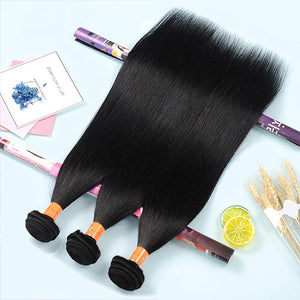 9A Brazilian Straight 100% Human Hair Weave 3 Bundles 10-28inch