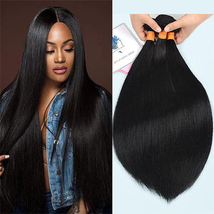 9A Brazilian Straight 100% Human Hair Weave 3 Bundles 10-28inch