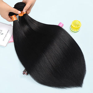 9A Straight Human Hair 4 Bundles Virgin Hair Weave Extensions