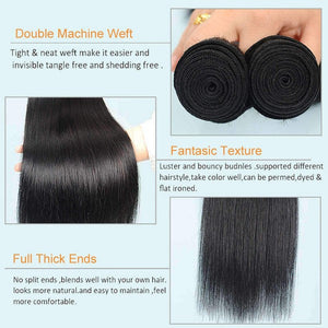 9A Straight Human Hair Extensions 1 Or 2 Bundles Virgin Hair