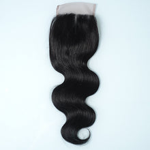 Load image into Gallery viewer, 9a Body Wave Closure Middle Part Virgin Human Hair Swiss Lace Closure 4x4 Closure
