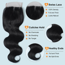 Load image into Gallery viewer, NY Virgin Hair 9a body wave human hair 4x4 lace closure
