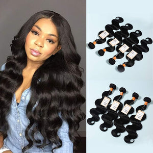 9a Body Wave Hair 4 Bundles Double Machine Weft 100% Virgin Human Hair Weave