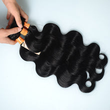 Load image into Gallery viewer, 9a Body Wave Hair Weave Bundles Natural Black Color 100% Human Hair weaving 3 Bundles Virgin Hair Extension
