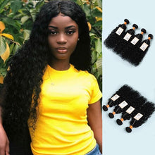 Load image into Gallery viewer, 9a Water Wave 4 Bundles Human Hair Bundles 9A Unprocessed Virgin n Hair Weave Natural Black Color
