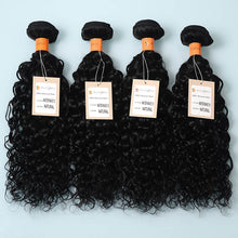 Load image into Gallery viewer, 9a Water Wave 4 Bundles Human Hair Bundles 9A Unprocessed Virgin n Hair Weave Natural Black Color
