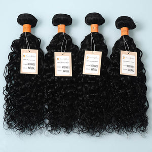 9a Water Wave 4 Bundles Human Hair Bundles 9A Unprocessed Virgin n Hair Weave Natural Black Color