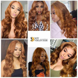 Blonde Lace Front Human Hair Wigs Brazilian Body Wave Transparent Lace Front Wigs