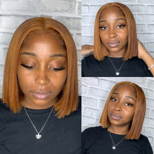 Load image into Gallery viewer, Blonde Short Bob Wig Straight Human Hair Wigs 13X1 Lace Front Wig
