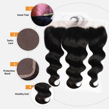 Load image into Gallery viewer, NY Virgin Hair 10a 13x4 Ear To Ear Full Lace Frontal Closure Brazilian Body wave Frontal Virgin Human Hair
