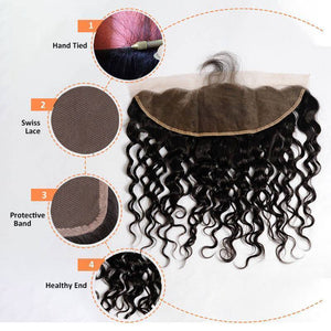 NY Virgin Hair 10a deep wave human hair 4 Bundles+13x4 Lace Frontal