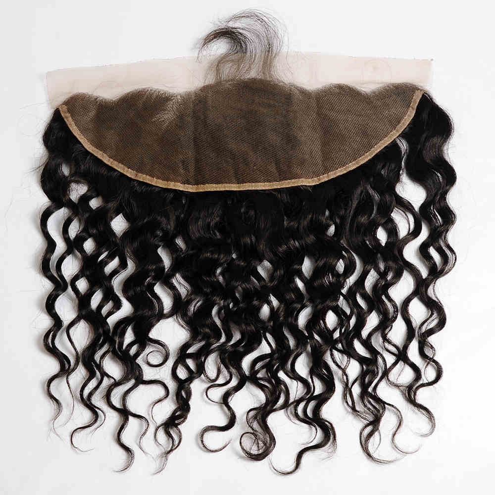 NY Virgin Hair 10a Lace PrePlucked 134 Ear to Ear lace frontal Remy Brazilian Water wave Human Hair Frontal