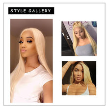 Load image into Gallery viewer, NY Virgin Hair 613 Straight human hair 3 Bundles+13x4 Lace Frontal
