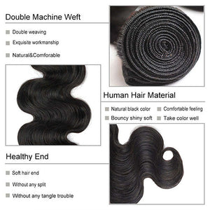 NY Virgin Hair 8a Brazilian Body Wave Human Hair Weave 3 Bundles