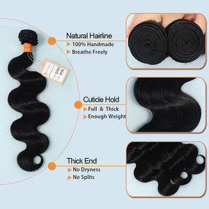 NY Virgin Hair 9a body wave human hair 4 Bundles+13x4 Lace Closure