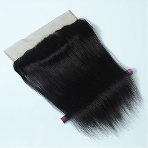 NY Virgin Hair 9a Straight Hair 13x4 Lace Frontal with 4 Bundles.