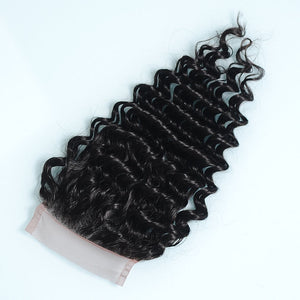 9a NY Virgin Hair Deep Wave  4x4 Closure 130% Density 100% Human Hair Deep Curly Lace Closure Middle Part