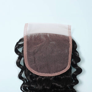 9a NY Virgin Hair Deep Wave  4x4 Closure 130% Density 100% Human Hair Deep Curly Lace Closure Middle Part