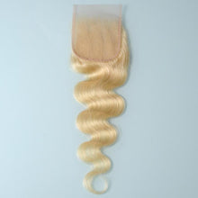 Load image into Gallery viewer, NY Virgin Hair Honey Blonde Bundles With Closure Virgin Brazilian Human Hair Bundles Body Wave Color 613 Bundles With Lace Closure - NYvirginhair
