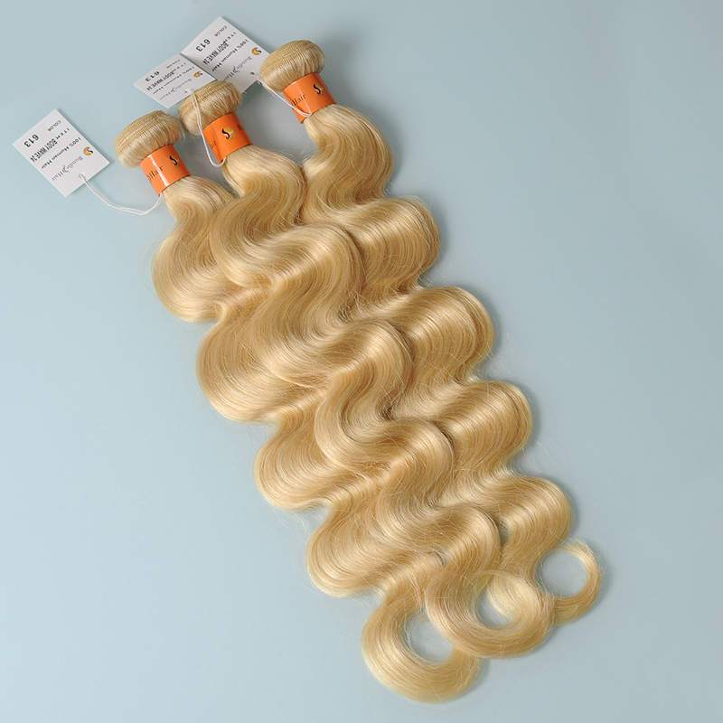 NY Virgin Hair Honey Blonde Bundles With Closure Virgin Brazilian Human Hair Bundles Body Wave Color 613 Bundles With Lace Closure - NYvirginhair