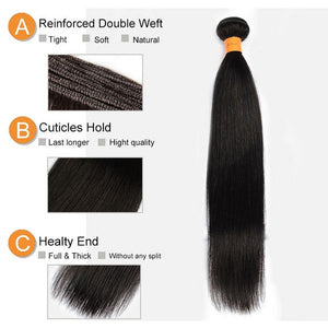 NY Virgin Remy Hair 10A Straight Human Hair Weave 2 Bundles