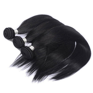 NY Virgin Remy Hair 8A Straight Hair Extensions 3 Bundle With Swiss 4x4 Lace Closure